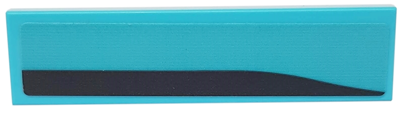 Tegel 1 x 4 met Zwarte Streep op Medium Azure Achtergrond Patroon Linkerkant Model (Sticker) - Set 76898
