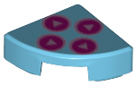 Tile, Round 1 x 1 Quarter with Magenta and Metallic Pink Directional Buttons Pattern