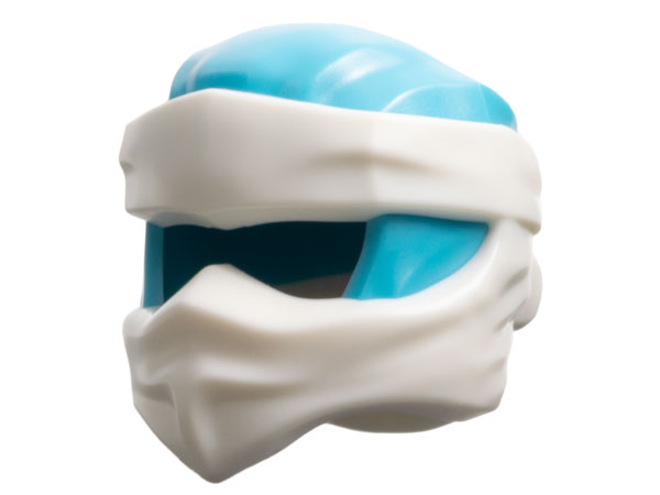 Minifigure, Headgear Ninjago Wrap Type 6 with Molded White Wraps and Knot Pattern