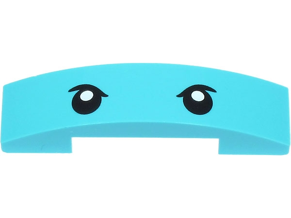 Slope, Curved 4 x 1 x 2/3 Double with Black Eyes with Eyebrows and White Pupils Pattern