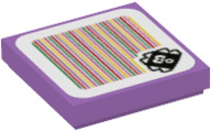 Tile 2 x 2 with Super Mario Scanner Code Urchin Pattern (Sticker) - Set 71361
