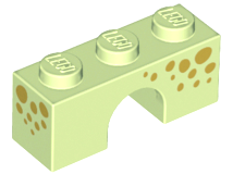 Arch 1 x 3 with Gold Spots on Three Sides Pattern