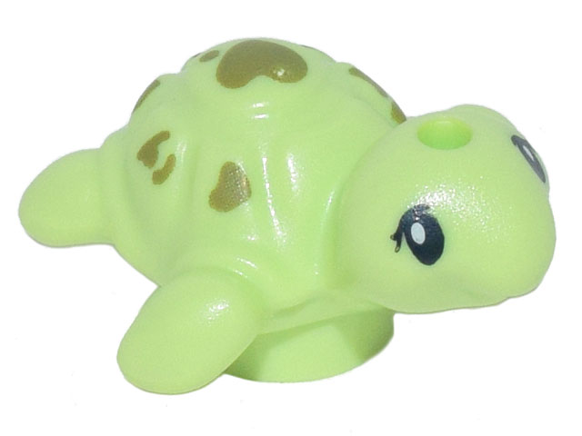 Turtle Baby, Friends with Black Eyes and Olive Green Spots Pattern