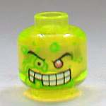 Minifigure, Head Slime Face, 1 Red Eye, White Teeth, Missing Tooth Pattern