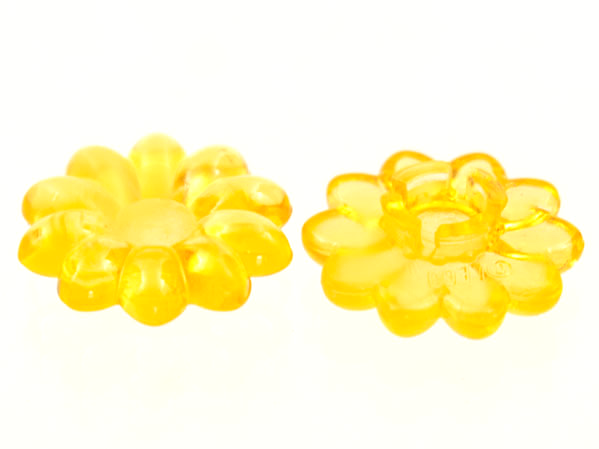 LEGO onderdeel Clikits, Icon Flower 10 Petals 2 x 2 Small with Pin, Polished (Transparent Colors Only) 46282