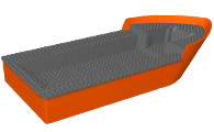 Boat, Hull Giant Bow 50 x 20 x 7 with Dark Bluish Gray Top (4245 / 4264)