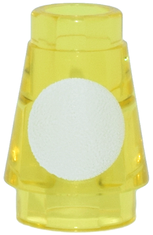 LEGO onderdeel Cone 1 x 1 with Top Groove with White Circle Pattern (4589bpb01)