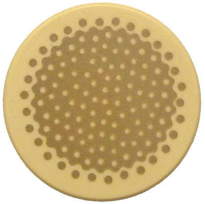 Carreau, Rond 2 x 2 avec Support de Tenon Inférieur avec Motif de Section Transversale de Tige de Bambou Tan Foncé