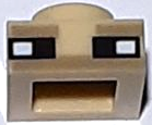 Plate 1 x 1 with White and Black Squares and Dark Tan Lines Pattern (Minecraft Shulker Eyes)