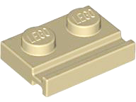 Plate, Modified 1 x 2 with Door Rail