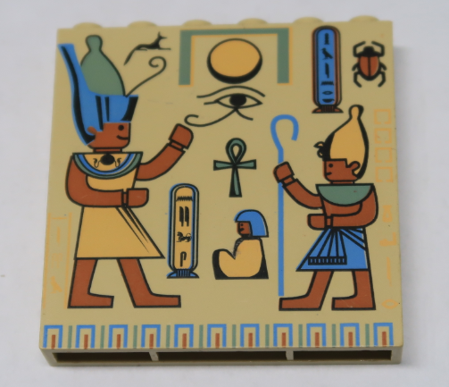 LEGO onderdeel Brick 1 x 6 x 5 with Hieroglyphs and Minifigure Pattern (3754px2)