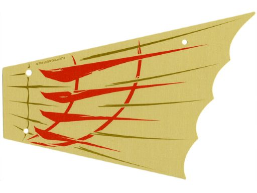 Cloth Sail 28 x 18 Left with Red and Dark Tan Pattern