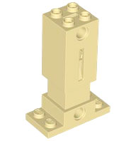 LEGO part Brick, Modified 2 x 2 x 5 with 2 x 4 Plate Base, Spring Unit, and 2 Technic Holes 80432c01