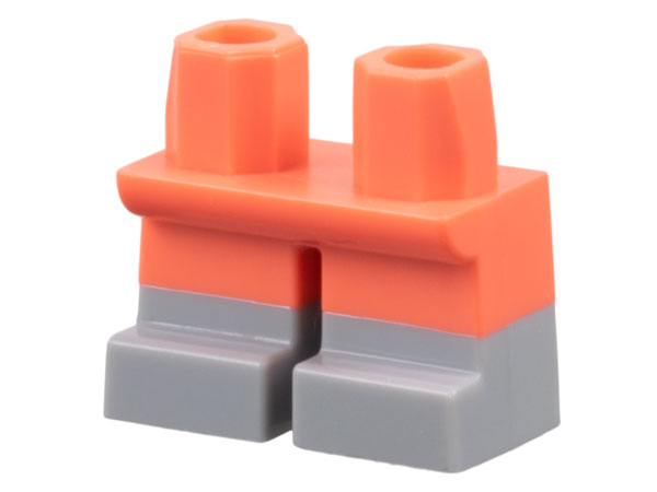 LEGO part Legs Short with Molded Light Bluish Gray Lower Legs / Boots Pattern (41879pb032)