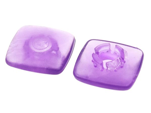 LEGO part Clikits, Icon Square 2 x 2 Small with Pin, Polished (Transparent Colors Only) 46288