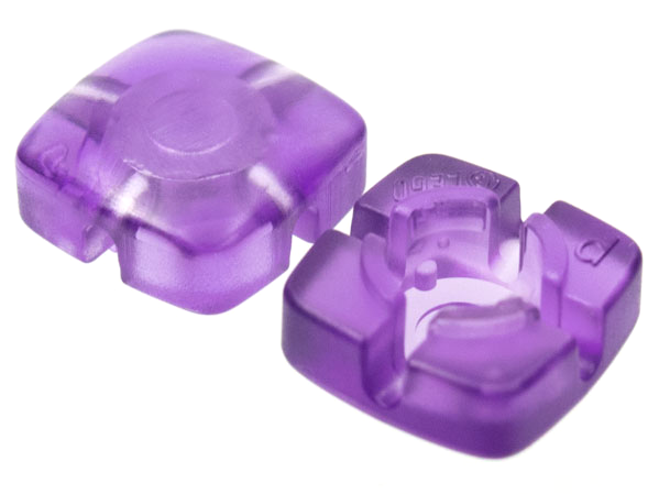 LEGO part Clikits, Icon Square 2 x 2 Small with Hole, Polished (Transparent Colors Only) 51510