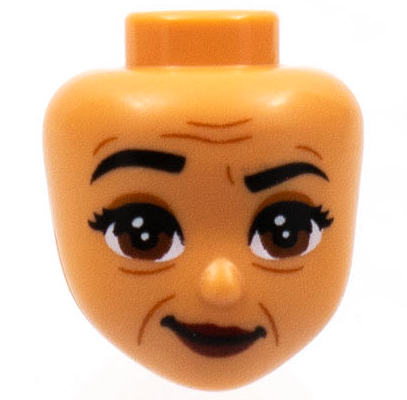 Mini Doll, Head Friends with Black Eyebrows, Right Raise, Reddish Brown Eyes, Dark Red Lips Pattern (Alma)