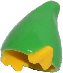 Minifigure, Headgear Hat, Elf with Pointed Ears with Bright Green Top Pattern