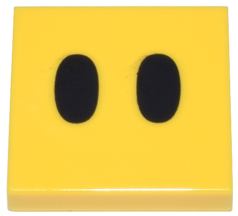 Tile 2 x 2 with Black Ovals / Eyes Pattern (Super Mario Lava Bubble Face)