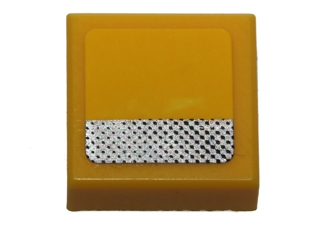 Tile 1 x 1 with Silver Stripe with Black Dots Pattern (Sticker) - Set 40193