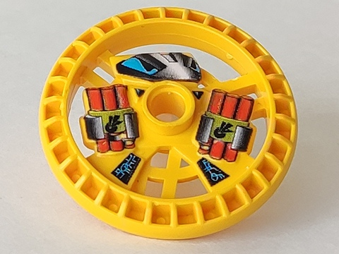 Technic, Disk 5 x 5 - RoboRider Talisman Wheel, Dynamite Mold with Robot Pattern