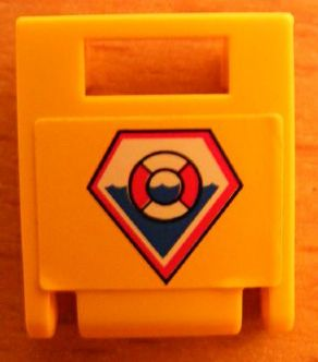 Container, Box 2 x 2 x 2 Door with Slot with Coast Guard Logo Pattern (Sticker) - Set 7044