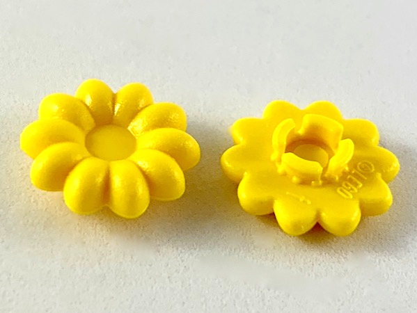 Clikits, Icon Flower 10 Petals 2 x 2 Small with Pin, Frosted (Solid and Transparent Colors)