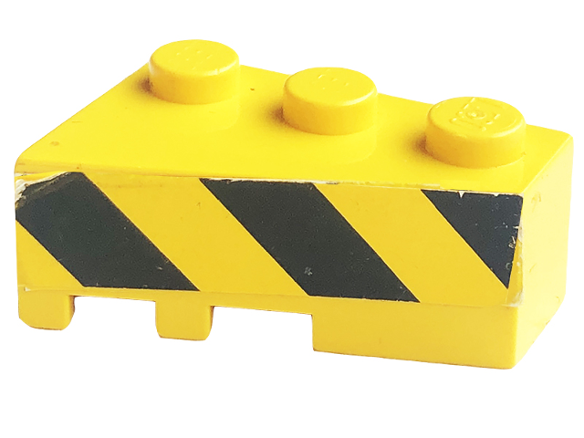 Wedge 3 x 2 Right with Black and Yellow Danger Stripes Pattern (Sticker) - Sets 8431 / 8438 / 8460