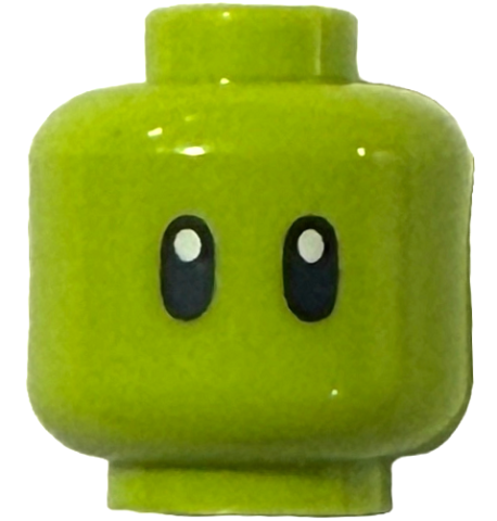 Minifigure, Head Alien with 2 Black Oval Eyes Pattern (BAM)
