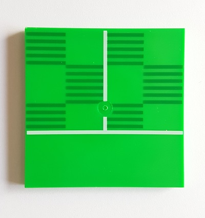 Tegel 6 x 6 met Onderbuizen met Soccer (Football) Pitch Halfway Line Pattern