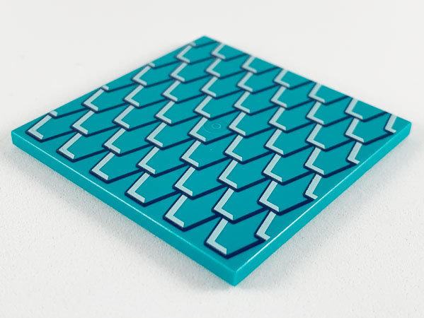 Tile 6 x 6 with Bottom Tubes with Black and White Roof Shingle Outlines Pattern