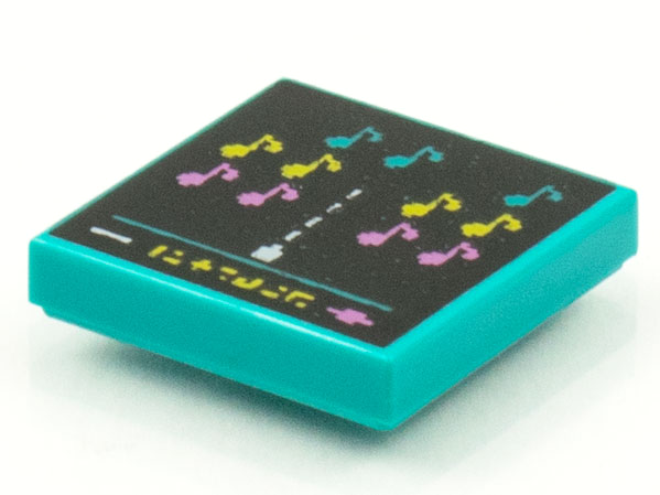 Tile 2 x 2 with BeatBit Album Cover - Music Notes in Space Invaders-Style Pattern