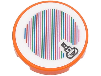 Tile, Round 2 x 2 with Bottom Stud Holder with Super Mario Scanner Code Lemmy Pattern (Sticker) - Set 71403