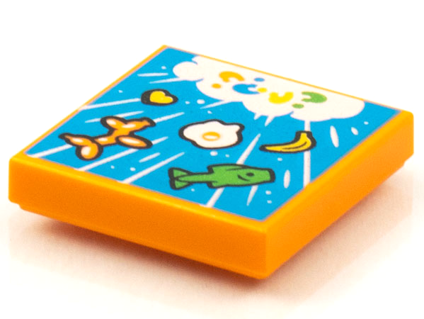 Tile 2 x 2 with BeatBit Album Cover - Raining Fish, Banana, Balloon Animal and Egg Pattern