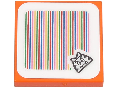 Tile 2 x 2 with Super Mario Scanner Code Cat Goomba Pattern (Sticker) - Sets 71407 / 71413