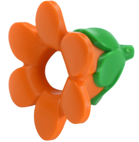 Minifigure, Headgear Head Cover, Costume Flower with Molded Bright Green Bud Pattern