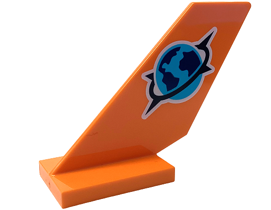 Tail Shuttle with Medium Azure and Dark Blue Globe with Black Spiked Ring (Jungle Explorer Logo) Pattern
