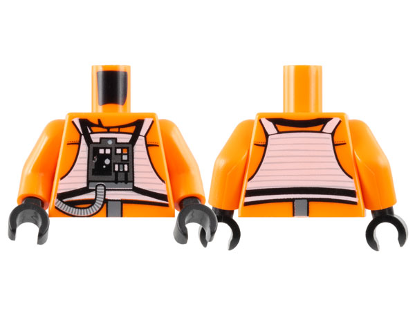 Torso SW Rebel Pilot with Printed Back Pattern / Orange Arms / Black Hands