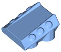 Brick, Modified 2 x 2 No Studs, Sloped with 6 Side Pistons Raised
