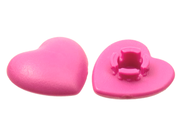 LEGO part Clikits, Icon Heart 2 x 2 Small with Pin, Frosted (Solid and Transparent Colors) 45450
