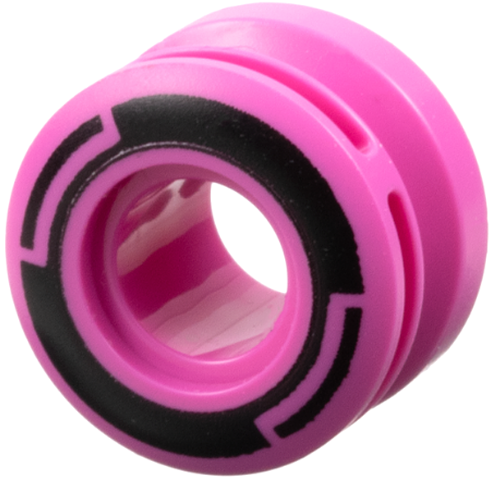 LEGO onderdeel Wheel 11mm D. x 8mm with Center Groove, 8 Spokes and Smooth Side with Black Circle and Arcs Pattern 6683pb01