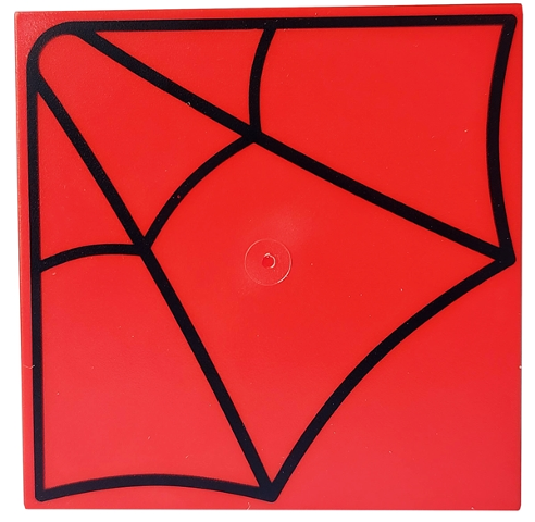 Tile 6 x 6 with Black Spider Web Pattern
