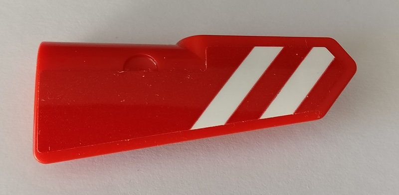 Technic, Pannello Rivestimento #21 Molto Piccolo Liscio, Lato B con Motivo Strisce di Pericolo Rosso e Bianco (Adesivo) - Set 42082