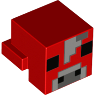 Cabeza de Criatura Pixelada con Ojos y Fosas Nasales Negros, Nariz Gris Azulado Claro y Gris Azulado Oscuro, y Frente con Patrón de Píxel Gris Azulado Claro entre Ojos (Minecraft Mooshroom)