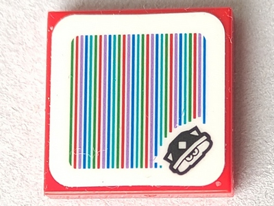 Tile 2 x 2 with Super Mario Scanner Code Spiny Pattern (Sticker) - Set 71382