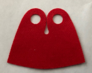 Minifigure Cape Cloth with Top Holes, Very Short, Tear-Drop Neck Cut - Spongy Stretchable Fabric