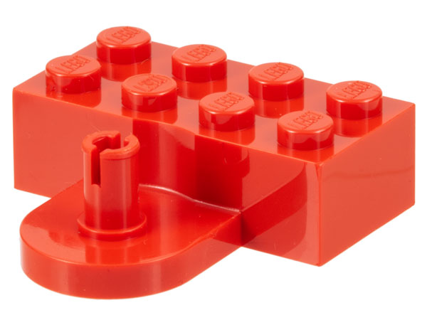 Brick, Modified 2 x 4 with Coupling, Male - Raised Pin and Curved Wall