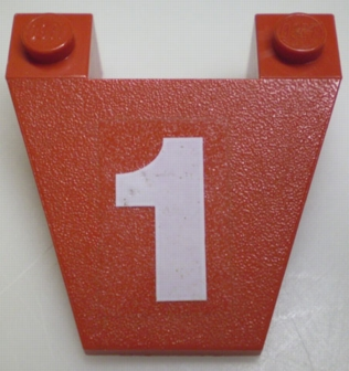 Wedge 4 x 4 Taper with White Number 1 Pattern (Sticker) - Set 5540