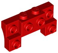 Brick, Modified 2 x 4 - 1 x 4 with 2 Recessed Studs and Thick Side Arches