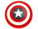 Minifigure, Shield Circular Convex Face with White Ring, Star in Dark Blue Circle Pattern (Captain America)